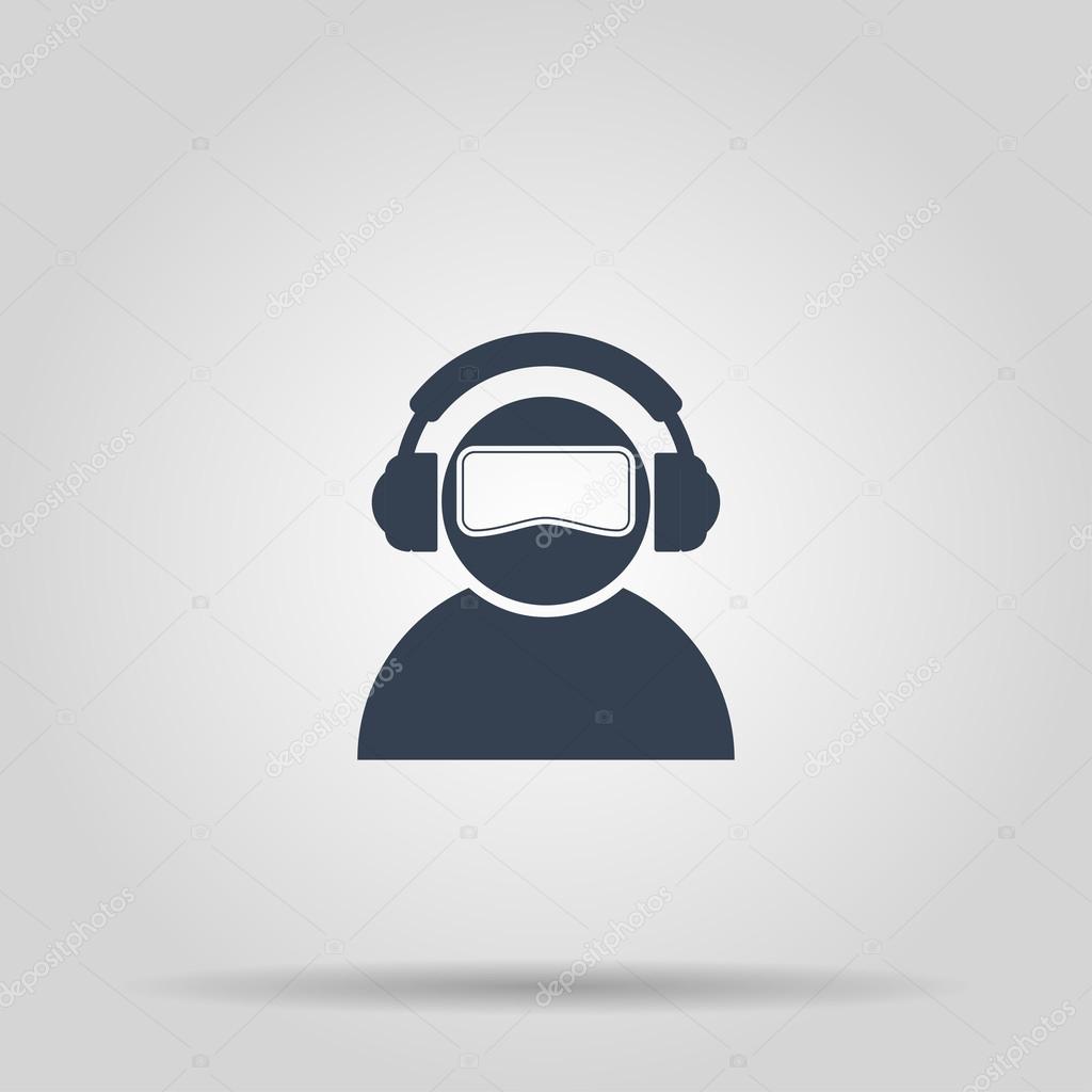 Virtual reality gaming and entertainment headset icon