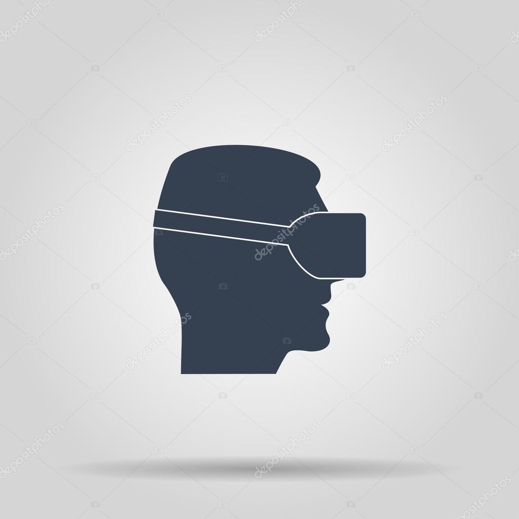 Virtual reality gaming and entertainment headset icon.