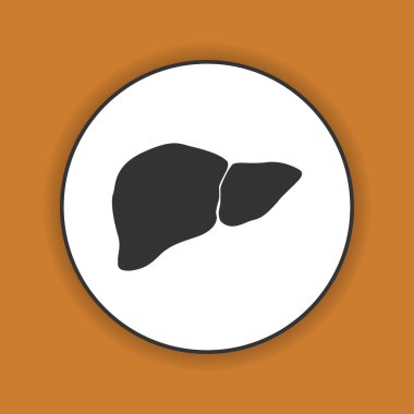 Vektör düz karaciğer simgesi