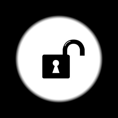 Kilit simgesi. Düz tasarım stili.