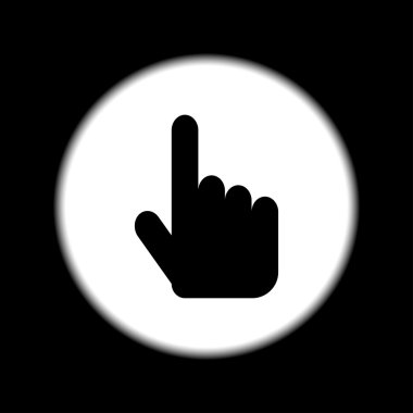 amblemi vektör çizim imzala. el ile bir düğmeye dokunarak ya da parmakla.