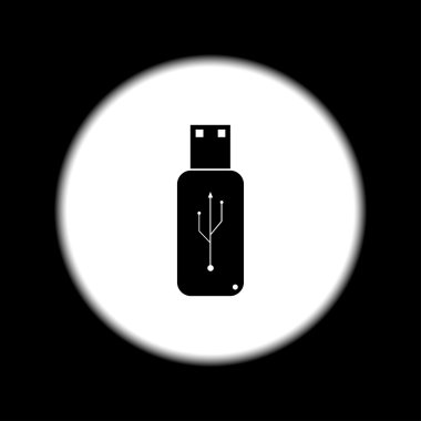USB simge - vektör düz düğme