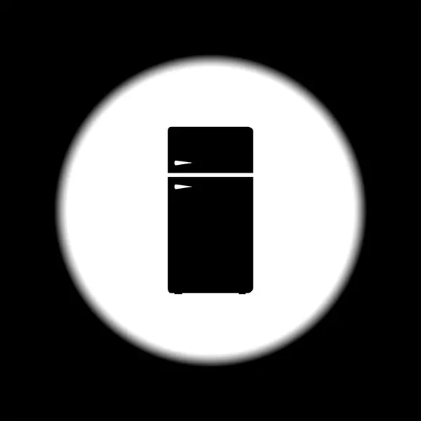 Kylskåp på blank knapp ikon. EPS-10 — Stock vektor