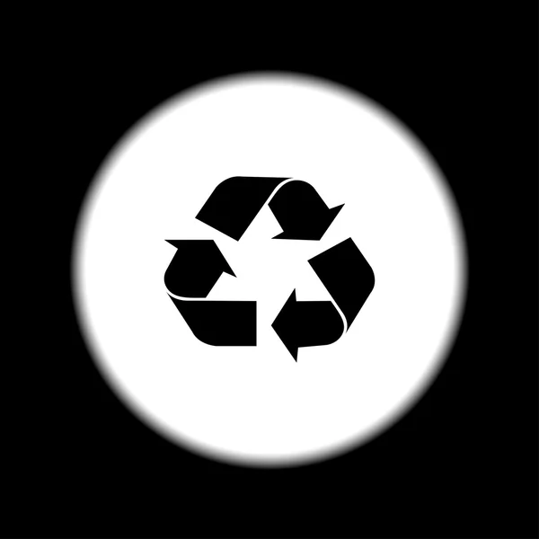 Recycling-Schild in weißer Farbe - isoliert — Stockvektor
