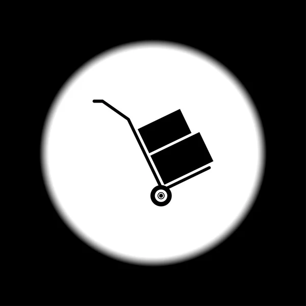Wheelbarrow for transportation of cargo, web icon. — Stock Vector