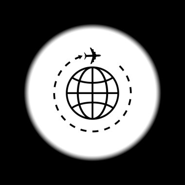 Seyahat Dünya ve uçak simgesi.