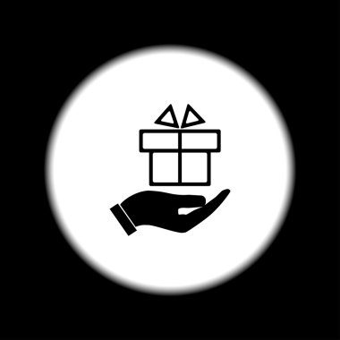 El ve hediye vektör simgesi