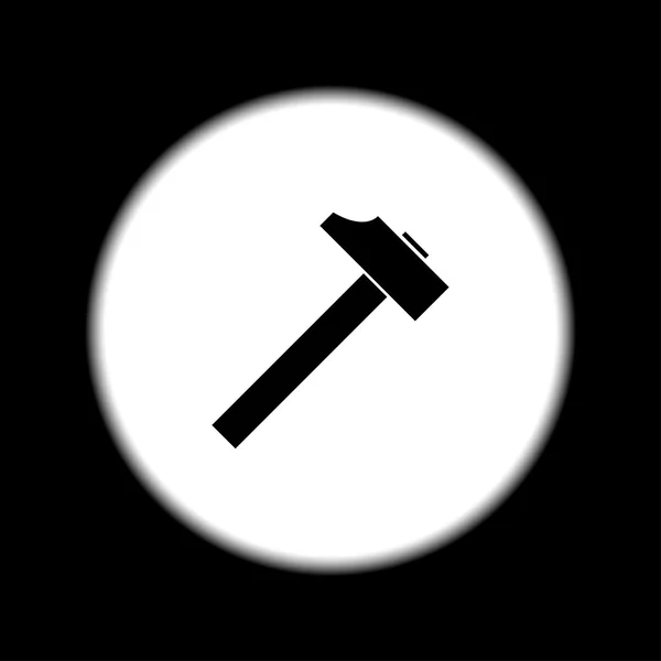 Icono de martillo. Estilo de diseño plano — Archivo Imágenes Vectoriales