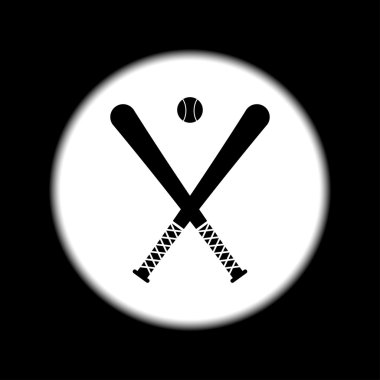 Vector crossed baseball bats and ball set clipart