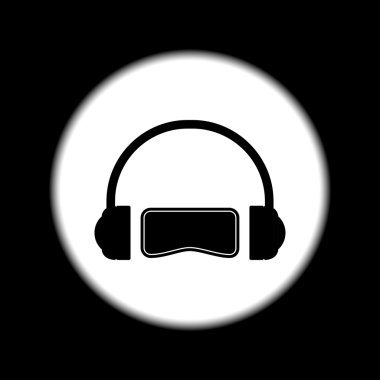 Sanal gerçeklik camın üzerine kafa izole vektör hat simgesi Önden Görünüm