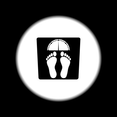 insan bir simge ağırlığını ölçmek için ölçekler.