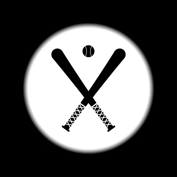 Batte de baseball croisée vectorielle et jeu de balle — Image vectorielle