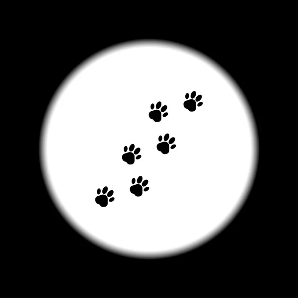 Fußabdrücke von Hunden, rechts abbiegen -Vektor — Stockvektor