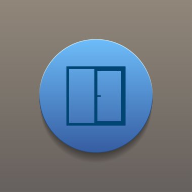 düz pencere simgesi, vektör çizim