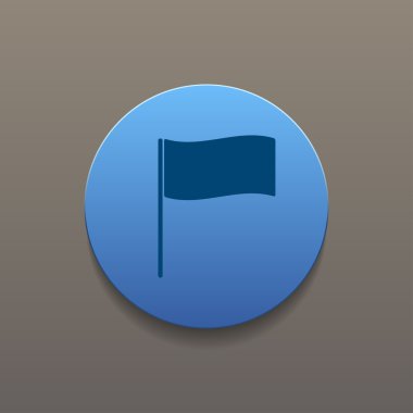 Bayrak simgesi. Yer belirleyici sembol. Düz tasarım biçimi.