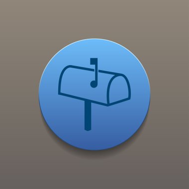 Posta kutusu simgesi. Düz tasarım stili.