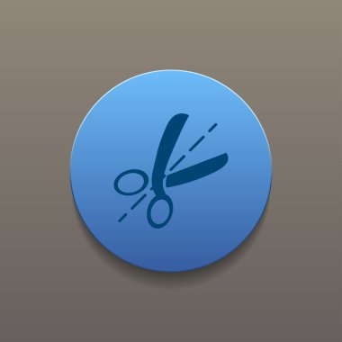 Makas simgesi. düz tasarım biçimi.