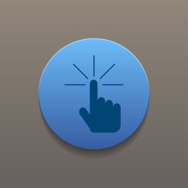 amblemi vektör çizim imzala. el ile bir düğmeye dokunarak ya da parmakla.