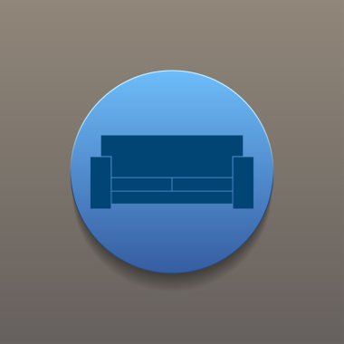 Kanepe simgeler. Modern tasarım düz stil ikonu.