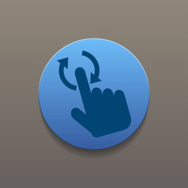 amblemi vektör çizim imzala. el ile bir düğmeye dokunarak ya da parmakla.