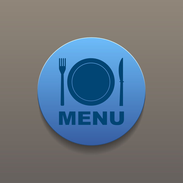 меню со знаком столовых приборов
 