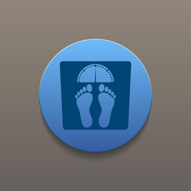 insan bir simge ağırlığını ölçmek için ölçekler.