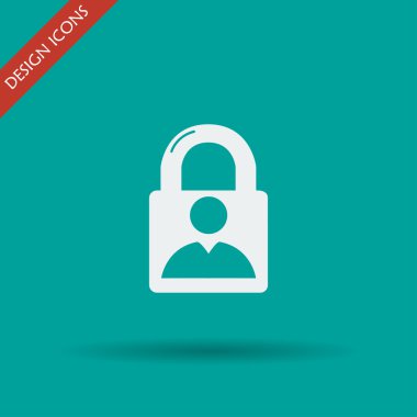 Kilit simgesi. Düz tasarım stili.