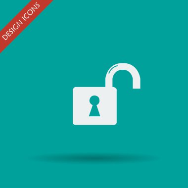 Kilit simgesi. Düz tasarım stili.