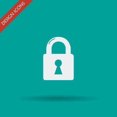 Kilit simgesi. Düz tasarım stili.