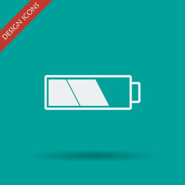 Pil simgesi. Düz tasarım stili.