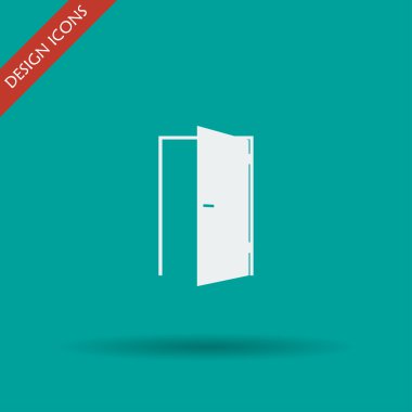 Kapı simgesi. düz tasarım biçimi.
