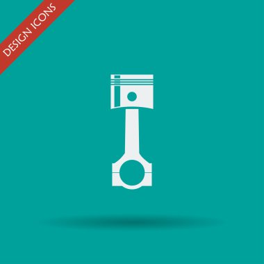 Piston simgesi. Düz tasarım stili.