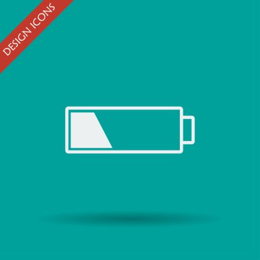 Pil simgesi. Düz tasarım stili.