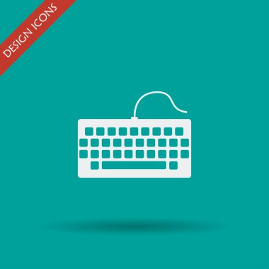 klavye simgesini. Düz tasarım stili.