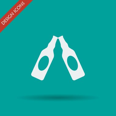 Bira şişesi vektör simgesi.