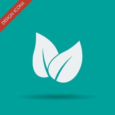 Yaprak simgesi tasarım. Düz tasarım stili.