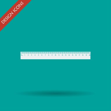 Cetvel simgesi. Düz tasarım stili. EPS