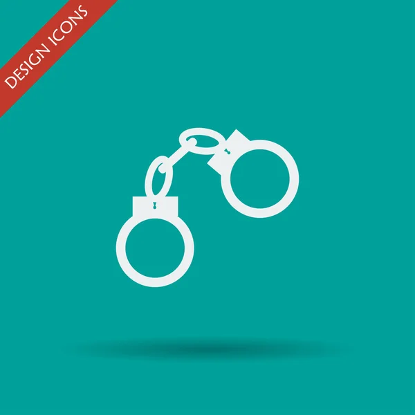 Handcuffs icon. Flat design style. — Stock Vector