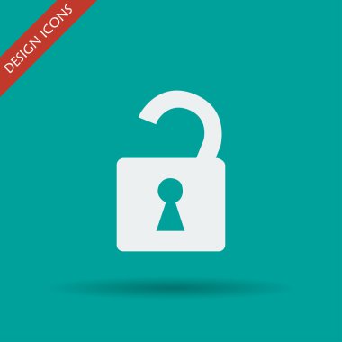 kilit simgesi düz tasarım stili