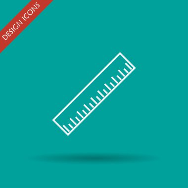 Cetvel simgesi. Düz tasarım stili. EPS
