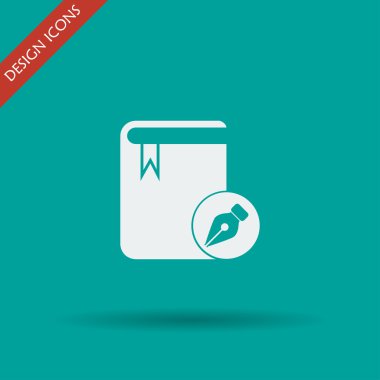 Kitap ikonu. düz tasarım biçimi 