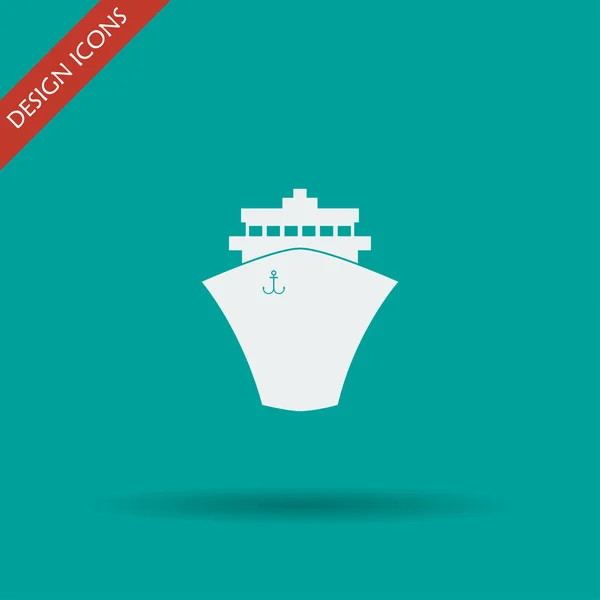 Ship icon. Flat design style. — Stock Vector