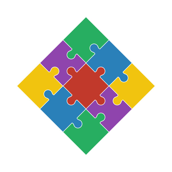 Colorful shiny puzzle vector illustration. 