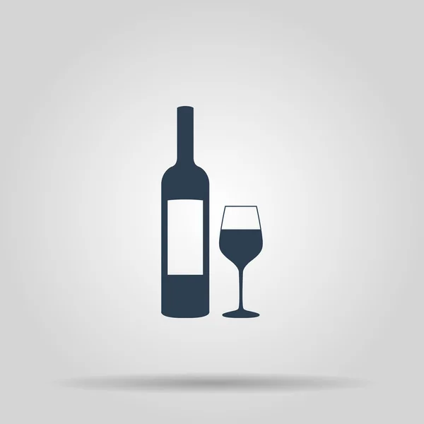 Wine bottle and glass silhouette. — Stock Vector © Lucaso 30801527