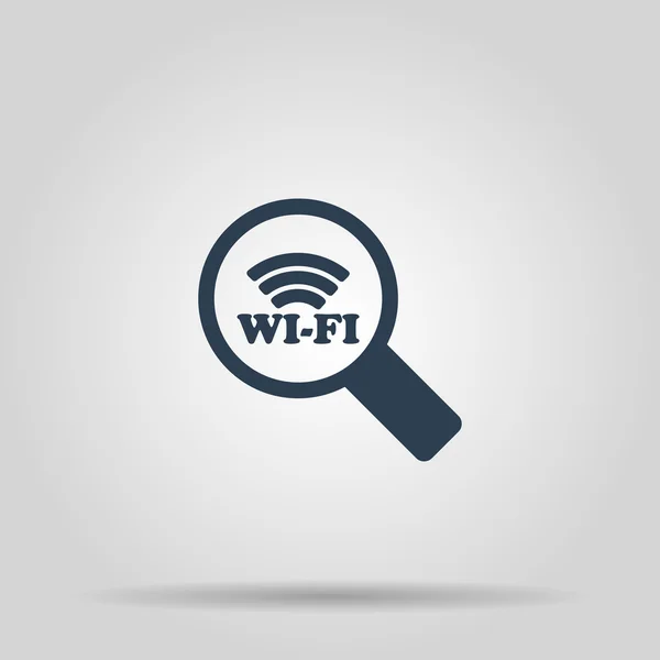 Buscar conexión wi-fi icono plano — Vector de stock