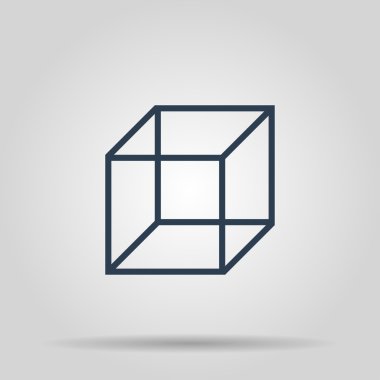 küp simgesini. Vektör konsept illüstrasyon tasarımı için