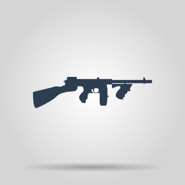 makineli tüfek simgesi. Vektör konsept illüstrasyon tasarımı için.