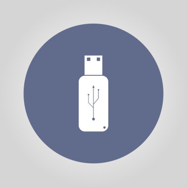 USB simge - vektör düz düğme