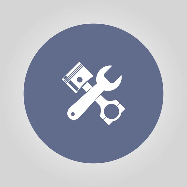 Werkzeuge und Kolbensymbol. Service simbol. Reparatur singn. — Stockvektor