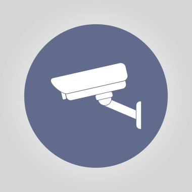 Güvenlik kameraları vektör çizim silueti.